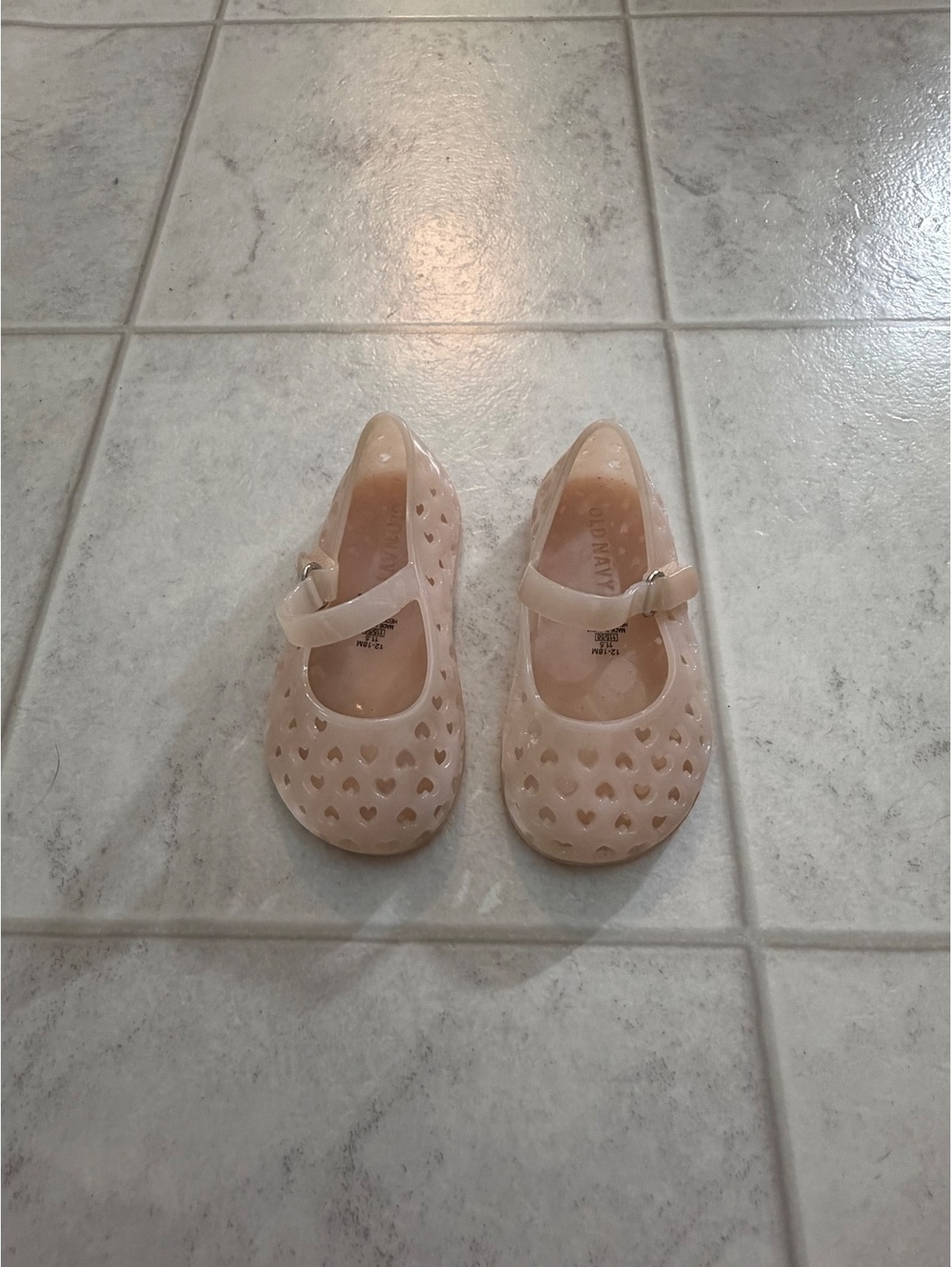 Pink jelly Mary Jane flats